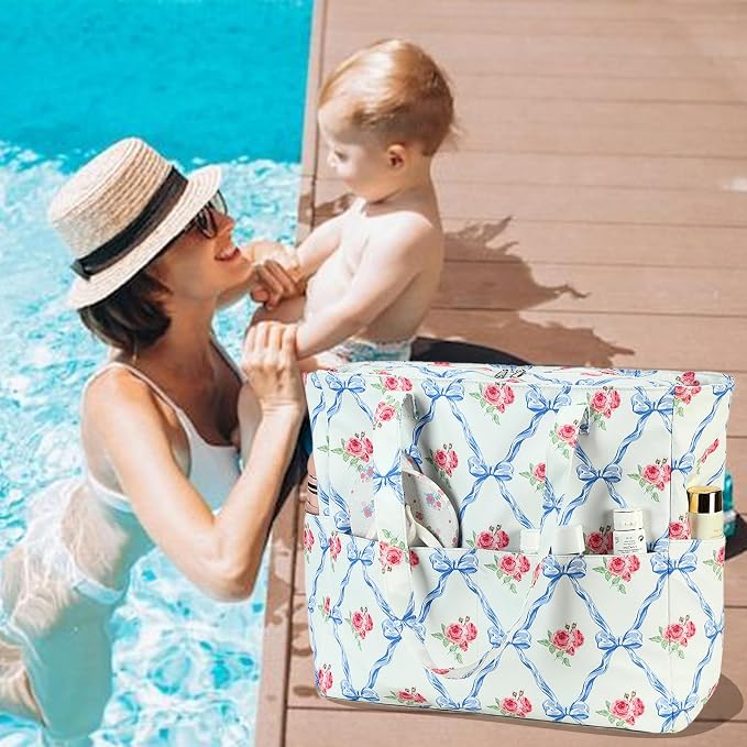 LEDAOU Beach Bag Waterproof Sandproof Women Tote Bag Pool Bag - Image 4