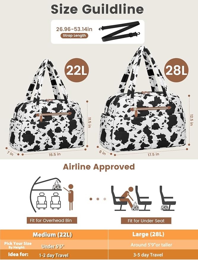 Travel Duffle Bag, Puffer Carry On Duffel Bag - Image 5