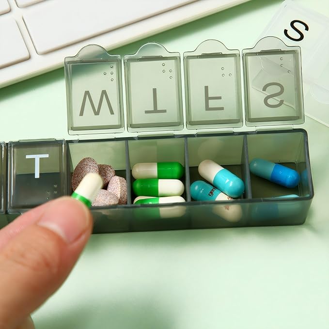 4 Pack Weekly Pill Organizer, 7 Days Pill Case Travel Daily Pill Box Portable - Image 2