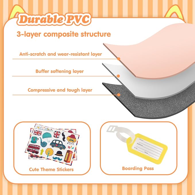 20" Ride-On Travel Suitcase for Kids, Cute Ear Toddler Carry on Luggage - Image 2
