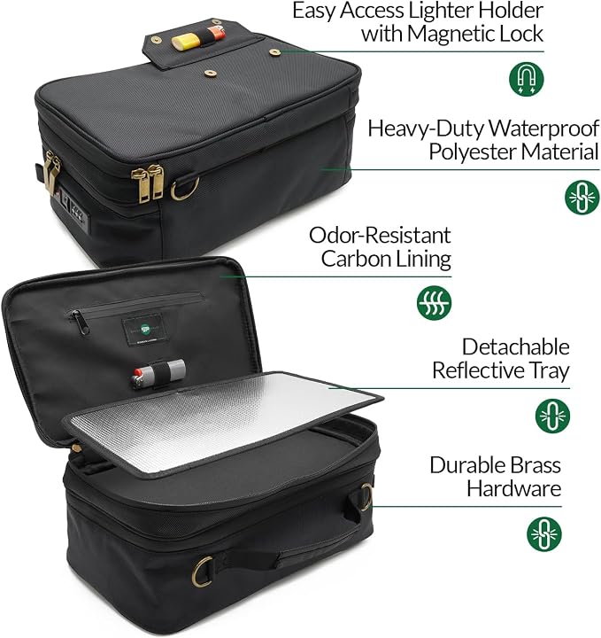 Large Storage Case with TSA Combination Lock Bag, Portable Carbon Lined - Image 3