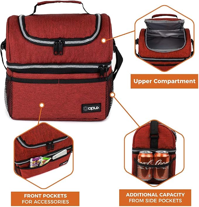 OPUX Lunch Box For Men Women, Insulated Large Lunch Bag Adult Work, Double - Image 6