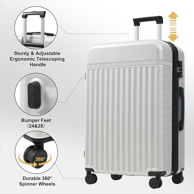 Merax Luggage Sets, Durable Hardshell 3 Piece Suitcase - Image 4