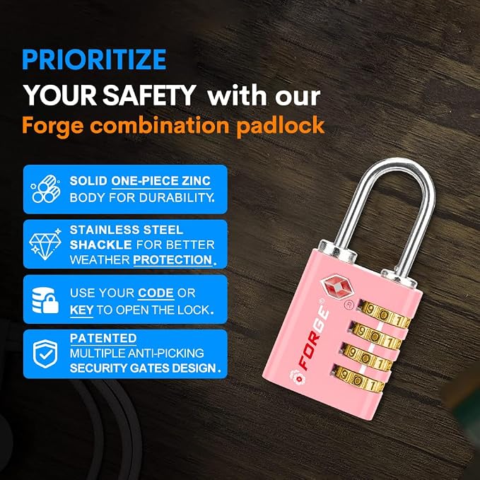 Forge Dual-Opening: Key or Combination Access Lock, TSA Approved Locks - Image 7