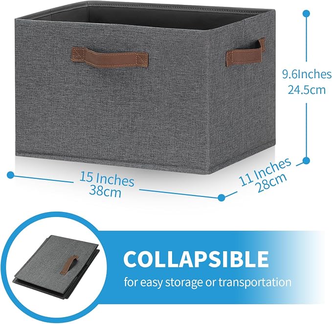 GhvyenntteS Large Fabric Storage Bins 6 Pack, Foldable Closet Storage Bins - Image 2