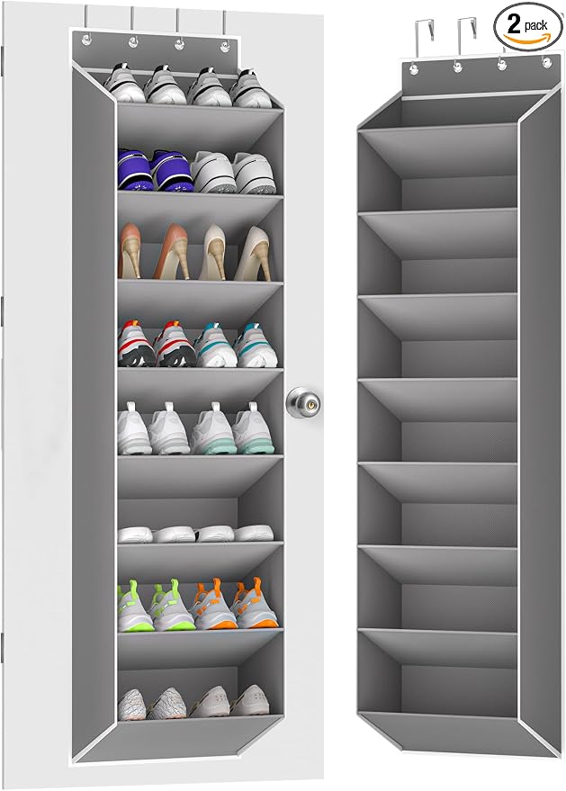 Over The Door Shoe Organizer Storage Fit 16-24 Pairs Hanging Shoe Rack Organiser by StrongandOrganizer