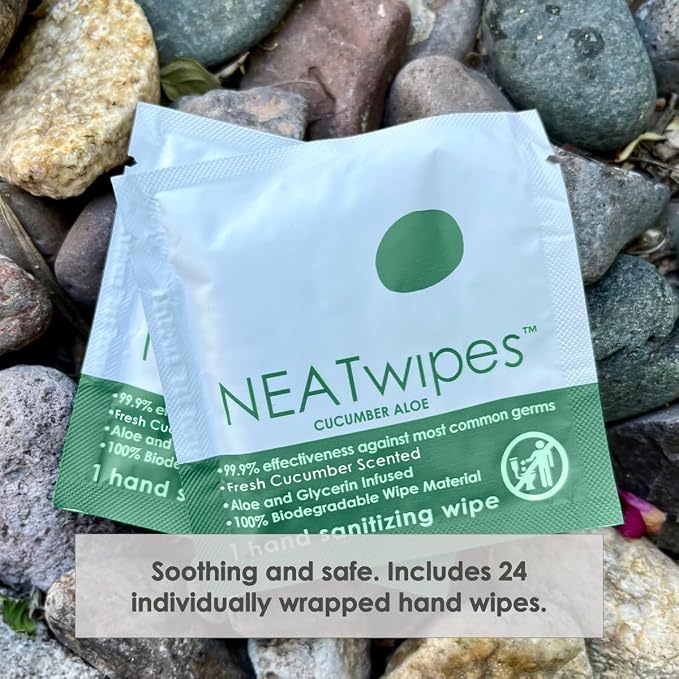 NEATwipes Hand Sanitizing Wipes | Travel Size | Disposable Wet Wipe & - Image 5