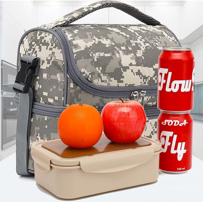 FlowFly Kids Double Decker Cooler Insulated Lunch Bag Large Tote - Image 8