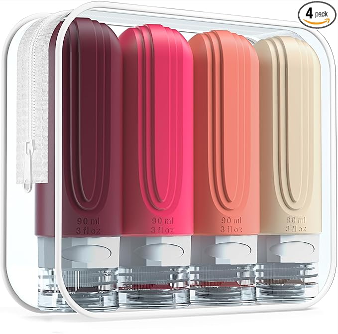 Travel Bottles for Toiletries, Tsa Approved 3oz Travel Size Containers BPA Free by Mrsdry