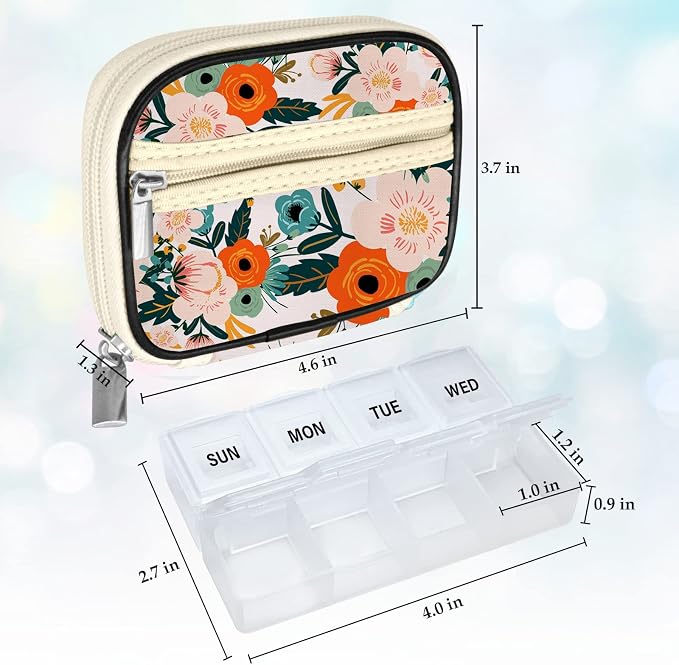 Serfeymi Weekly Travel Pill Organizer Case - Image 2