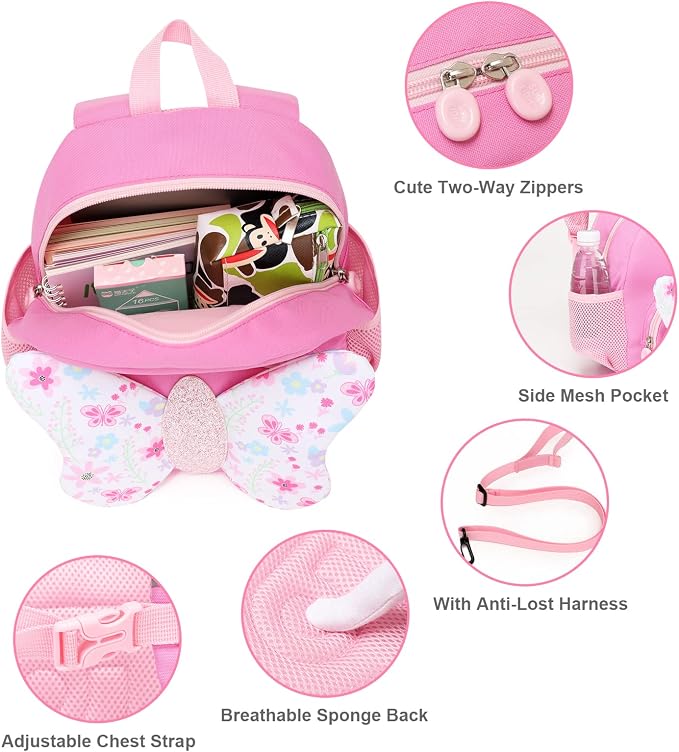 SUN EIGHT Toddler Backpack for Girls Kids Backpack Cute 3D Cartoon School Bag - Image 5