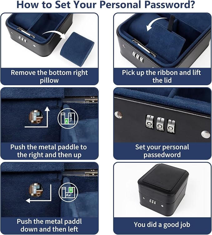 KAMIER Watch Travel Case with Combination Lock - Image 5