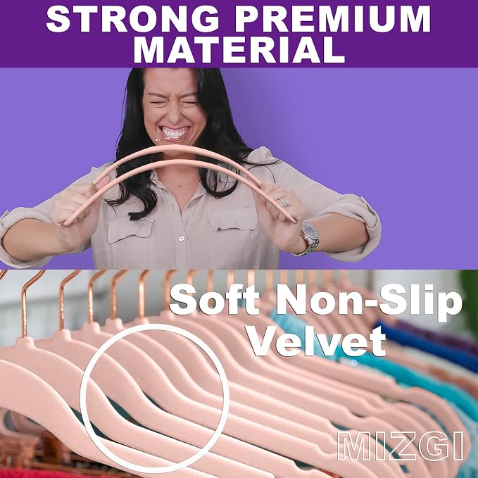 MIZGI Premium Velvet Hangers Heavy Duty - Image 3