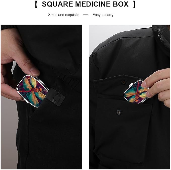 Metal 2 Compartment Pill Organizer Travel Friendly Portable Compact Pill Box - Image 6