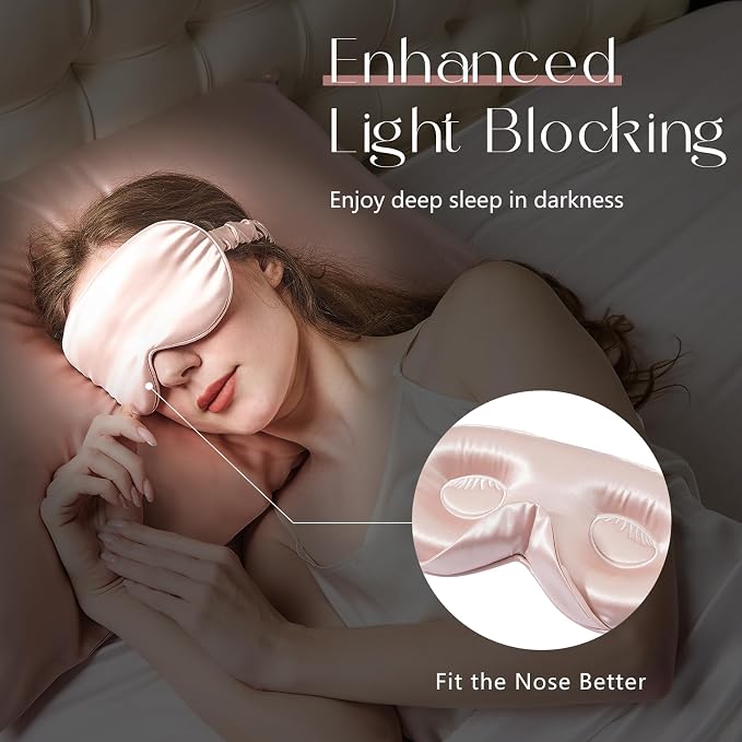 ZIMASILK Adjustable 22 Momme 100% Mulberry Silk Sleep Mask, Upgraded 3D - Image 6