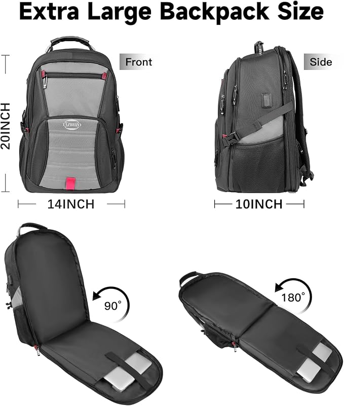 18.4 Inch Extra Large Travel Backpack, TSA Laptop Backpack - Image 4