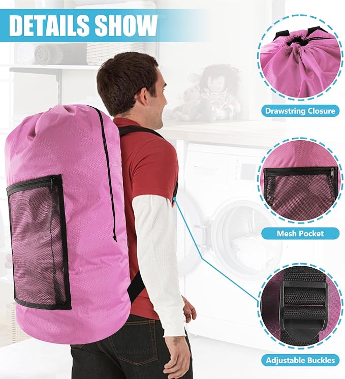 Laundry Bag Backpack, Olosar 2PCS Extra Large Travel Laundry Bag - Image 2