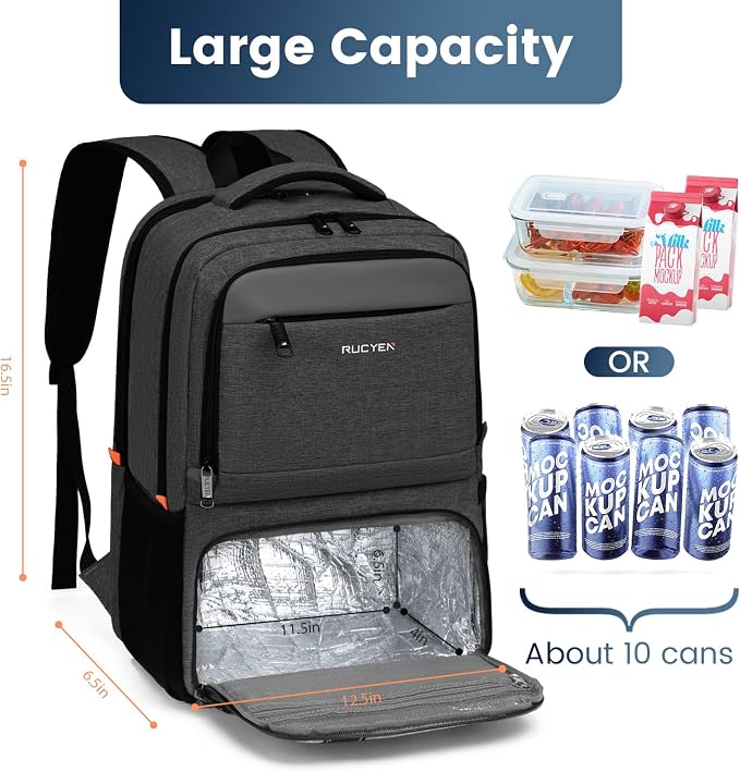 Lunch Backpack, Insulated Cooler Backpack Lunch Box - Image 3