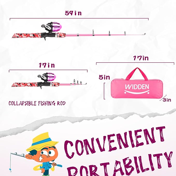 Kids Fishing Pole, Portable Telescopic Kids Fishing Poles - Image 2