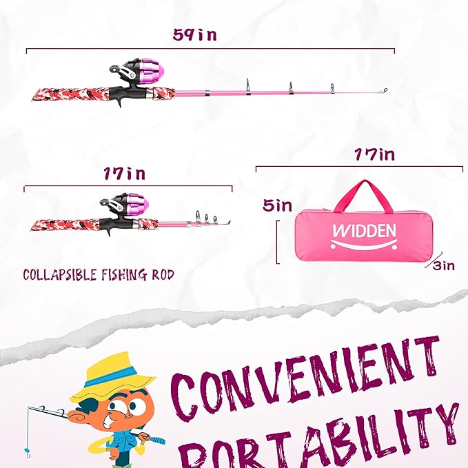 Kids Fishing Pole, Portable Telescopic Kids Fishing Poles - Image 2
