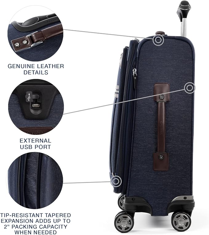 Travelpro Platinum Elite Softside Expandable Carry on Luggage, 8 Wheel Spinner - Image 4