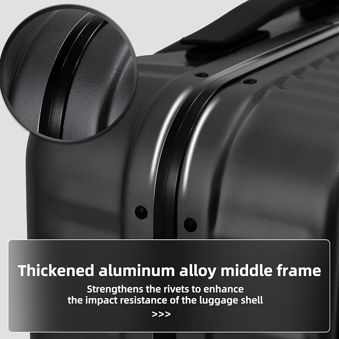 2 pieces 20/29 Aluminum Frame Carry On and Checked Luggage Set - Image 8