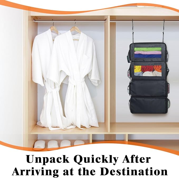 Hanging Travel Organizer, Carry-on Luggage Suitcase Organizer, Portable Shelves - Image 5