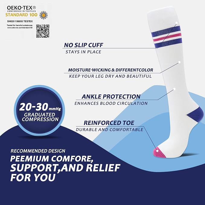 fenglaoda 8 Pairs Compression Socks - Image 3