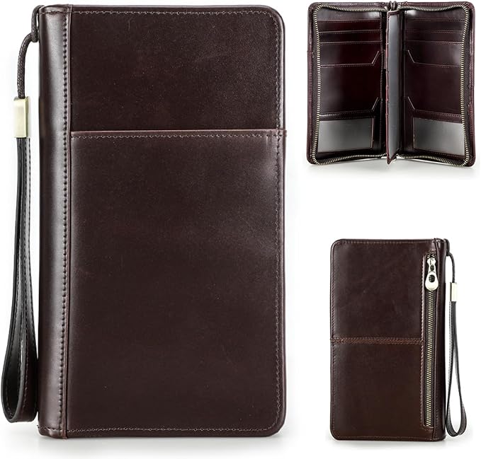 Top Grain Leather Travel Passport Wallet Holder by CataPurusLeatherCrafts