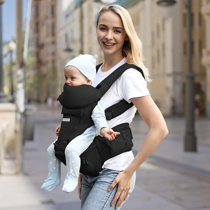 FRUITEAM Baby Carrier Newborn to Toddler 6 in 1 Hip Waist Stool - Image 9
