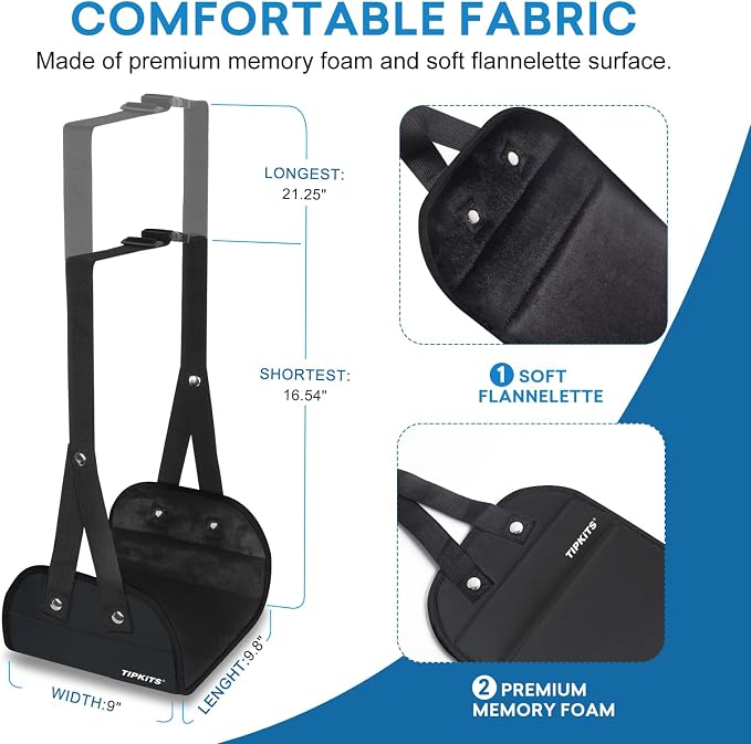 Airplane Footrest Made with Premium Memory Foam, Portable Foot Hammock with - Image 3