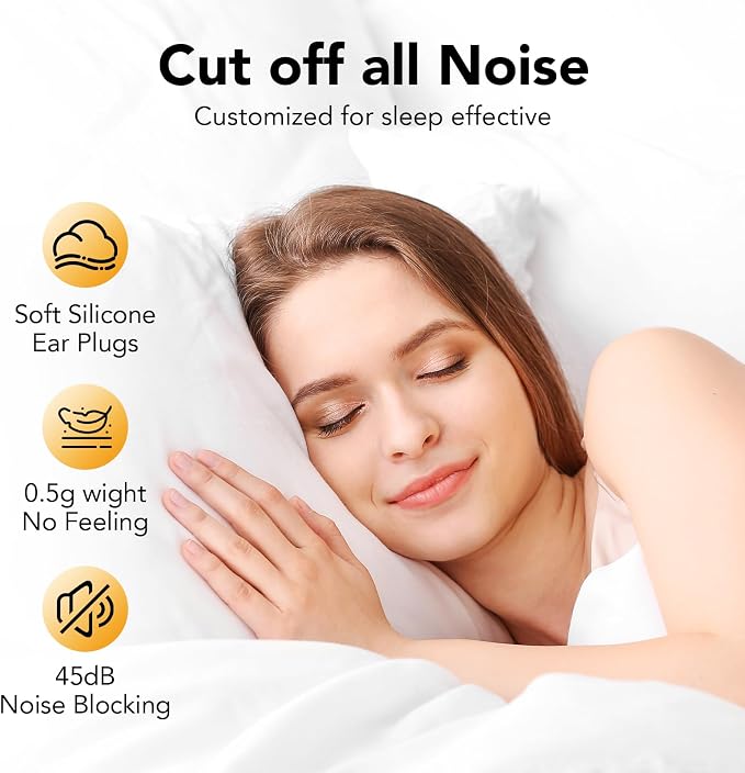 Ear Plugs for Sleeping Noise Cancelling -45dB, Soft and Reusable Silicone - Image 4