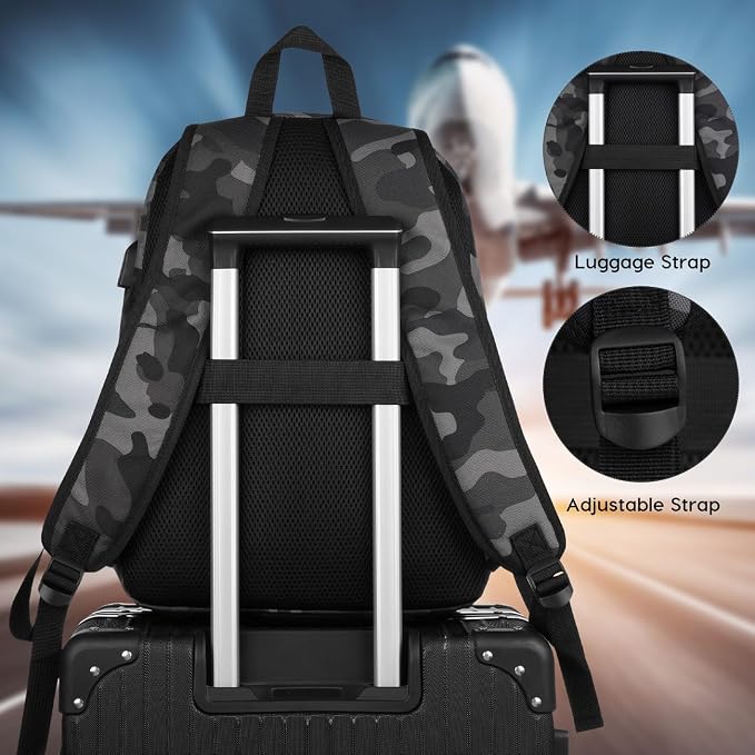 17 Inch School Backpack, Classic Bookbag Men and Teen Boy Schoolbag - Image 5