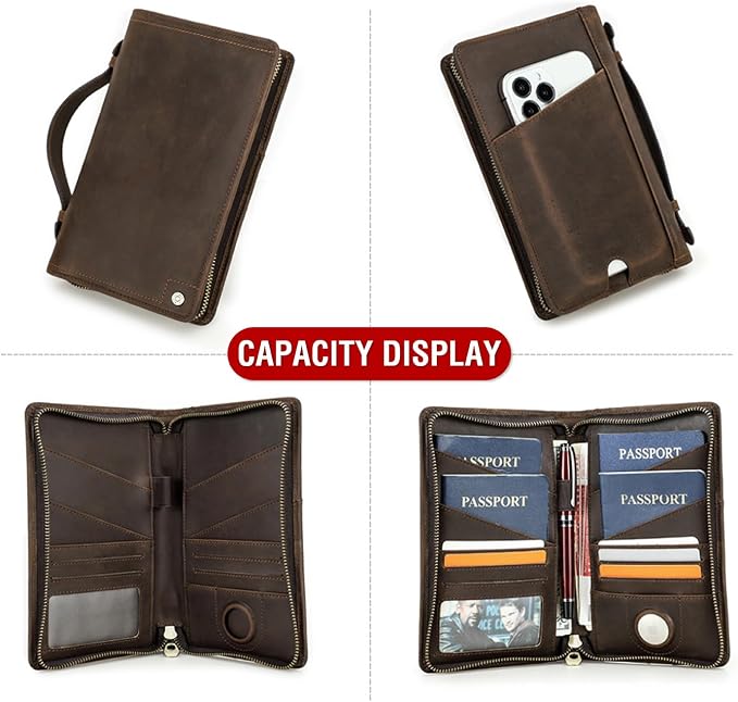 Top Grain Leather Travel Passport Wallet Holder Case - Image 7