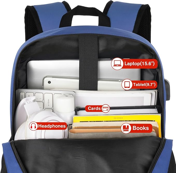17.3 inch School Backpack, Classic Bookbag Backpack - Image 4
