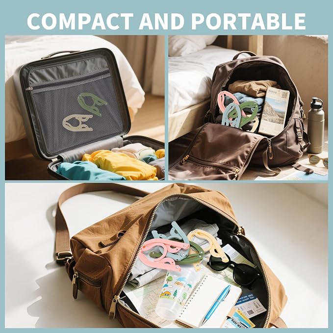 Foldable Travel Hangers, Closets | Lightweight Plastic Hanger Set - Image 5
