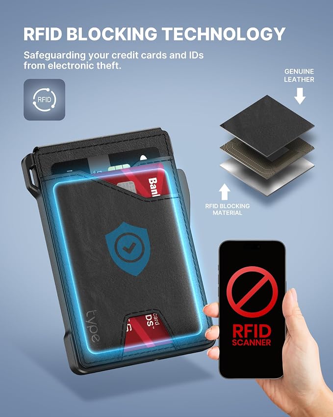 typecase Tactical Wallet for Men Card Holder: Pop Up Card Case, Genuine Leather - Image 7