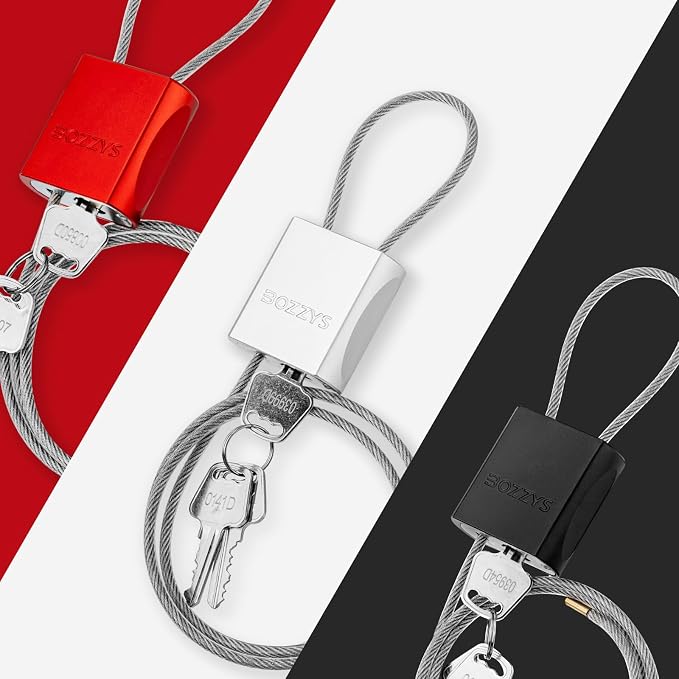 Adjustable Cable Locks with 3 Keys | 6.56ft L x 1/6in D Aluminum Steel Cable - Image 7