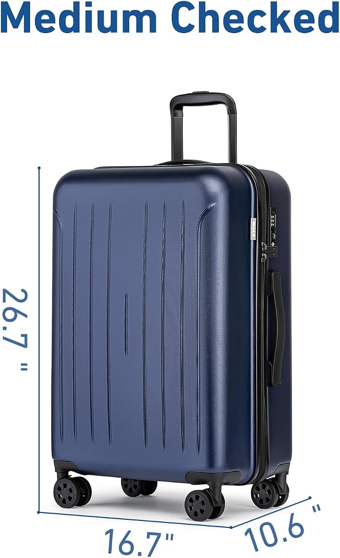 KYME Suitcase Hardshell With Double Spinner Wheels, PC+ABS TSA Lock Travel - Image 5