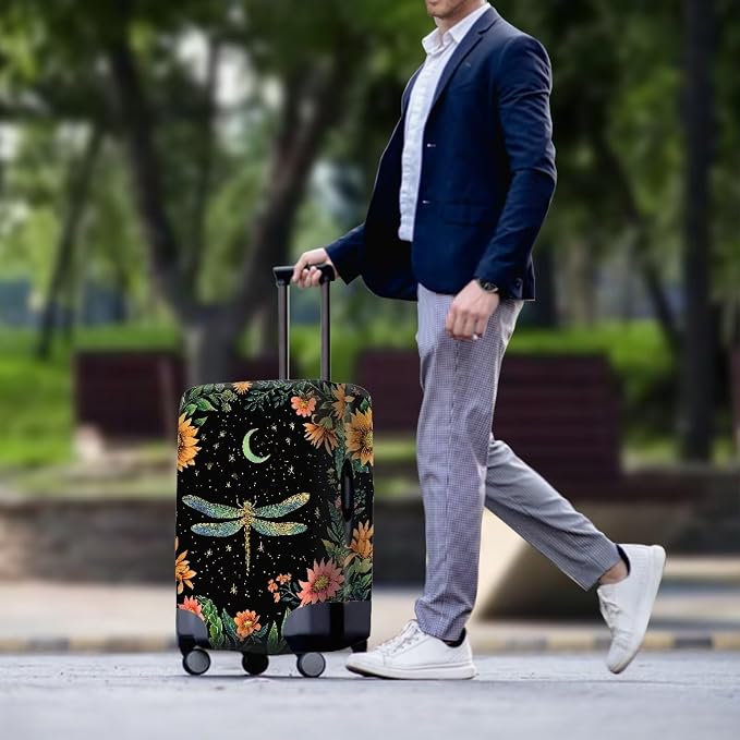 Dragonfly Luggage Cover for Womenn Girl Anti-Scratch Suitcase Covers Fit 26-29 - Image 3