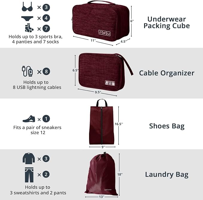 7 Set Compression Packing Cubes - Image 4