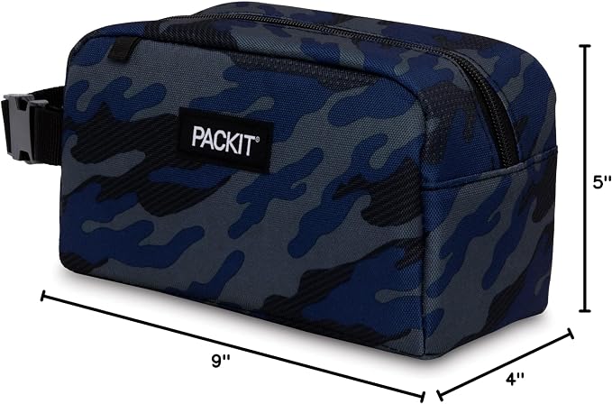 PackIt Freezable Snack Box, Sporty Camo Charcoal Navy, Built - Image 9