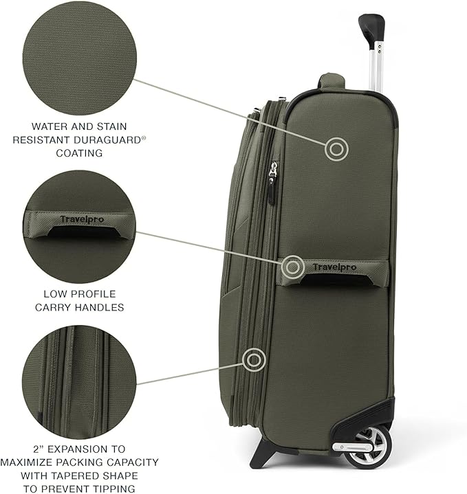 Travelpro Maxlite 5 Softside Expandable Upright 2 Wheel Carry on Luggage - Image 2