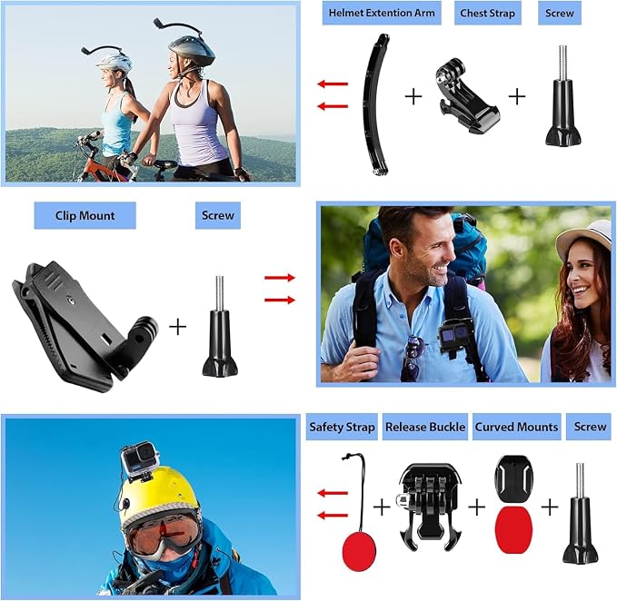 HONGDAK Action Camera Accessories Kit - Image 5