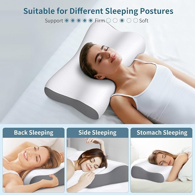 Cervical Neck Pillow for Pain Relief, Contour Memory Foam Pillows for Sleeping - Image 6