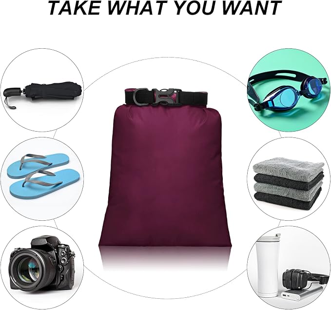 Shappy Waterproof Dry Bag Set 6 Sizes Lightweight Sacks and Long Adjustable - Image 5