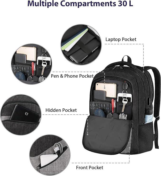 MATEIN 17 Inch Backpack for Men, Professional Work Office Laptop Backpack - Image 8