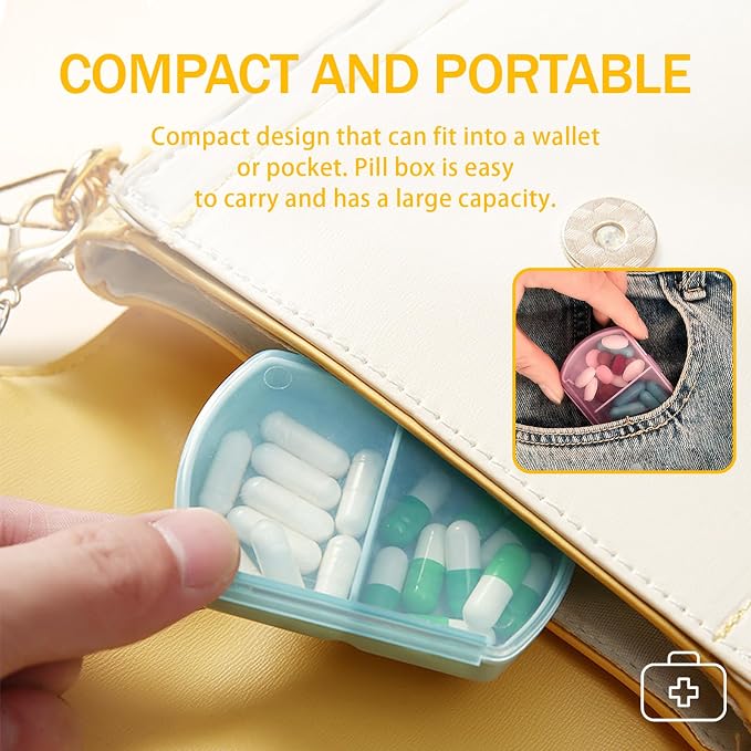 4PCS Small Pill Case Travel Pill Box Cute Pill Organizer - Image 4