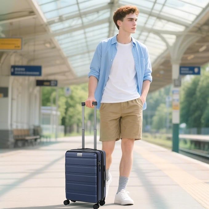 KROSER Carry On Luggage with Spinner Wheels & Built-in TSA Lock, Expandable Top - Image 7