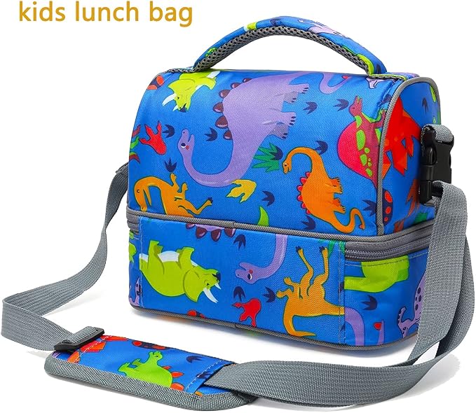 FlowFly Kids Double Decker Cooler Insulated Lunch Bag Large Tote - Image 6